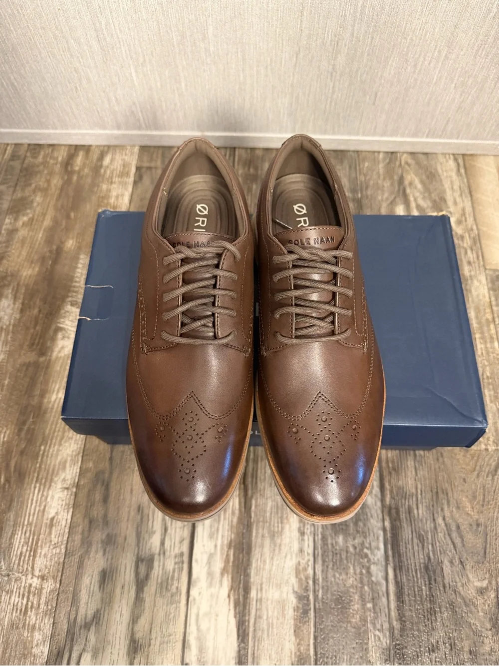 Cole Haan Men’s OG Energy One Brown Leather Wingtip Oxford Size 10